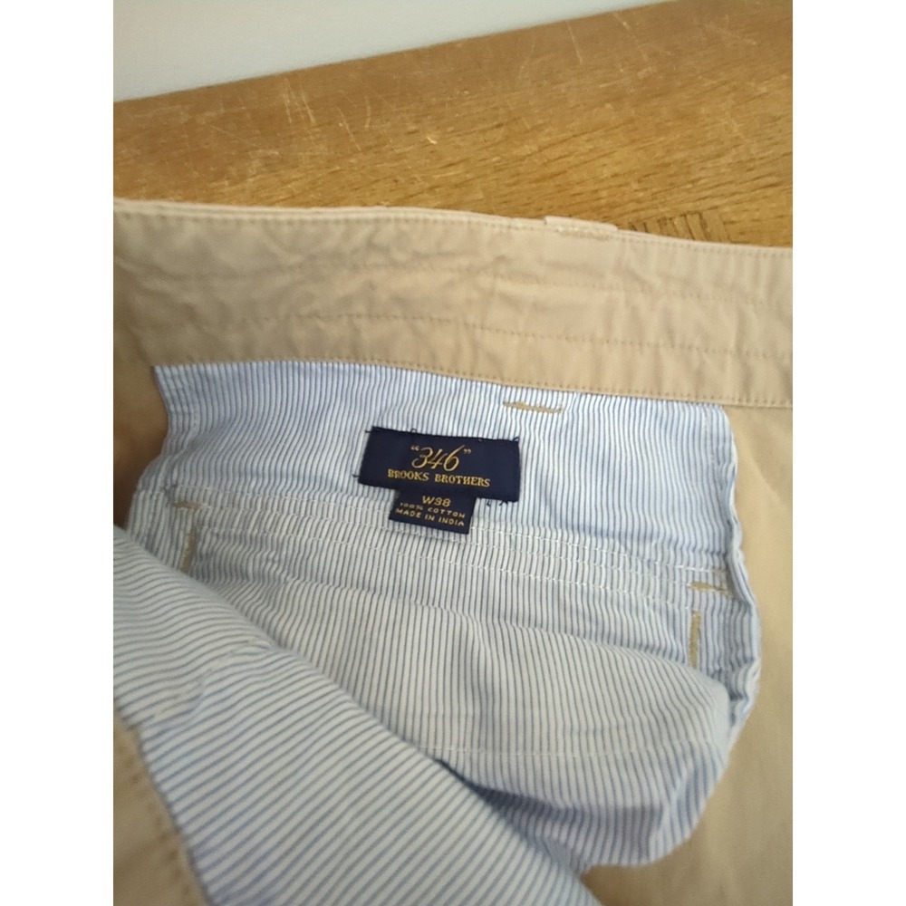 Brooks Brothers 346 Cargo Shorts Mens 38‎ Khaki Cotton Pockets Hiking Casual EUC - Picture 4 of 7